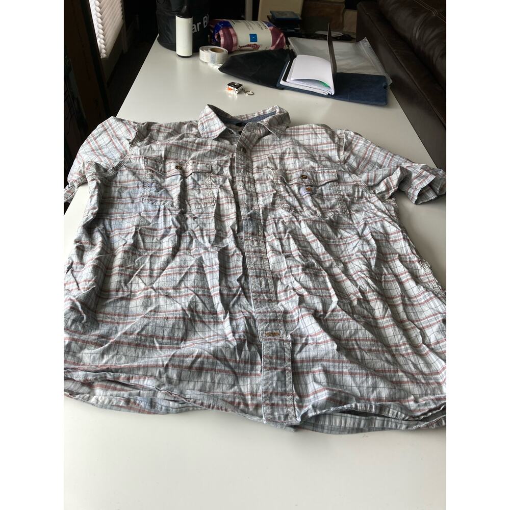 Carhartt men’s button up plaid relaxed fit shirt size xl